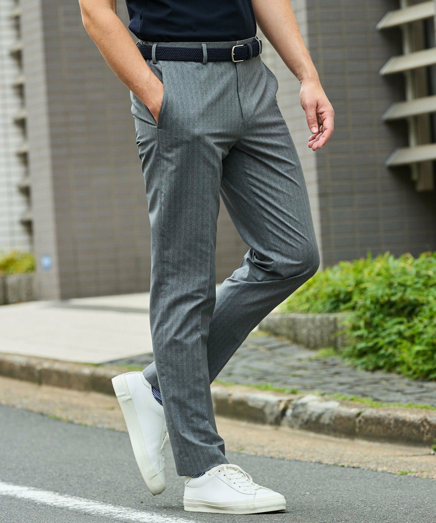 圧倒的清涼感・8つの機能美【接触冷感/通気性/軽量/撥水...等】クールドッツ セットアップパンツ_ヘリンボーンプリント(25年モデル)